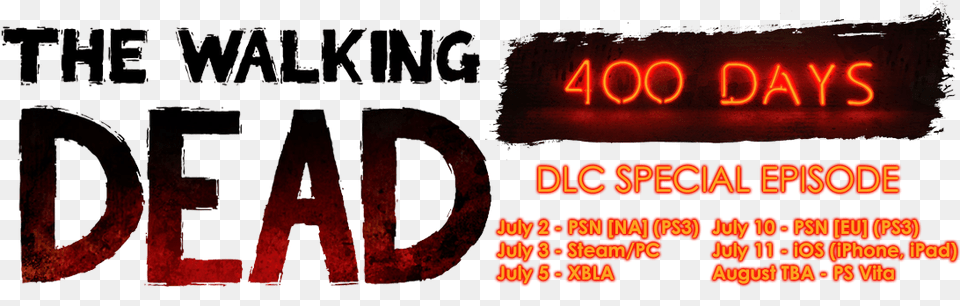 Walking Dead 400 Days, Light, Text Free Png