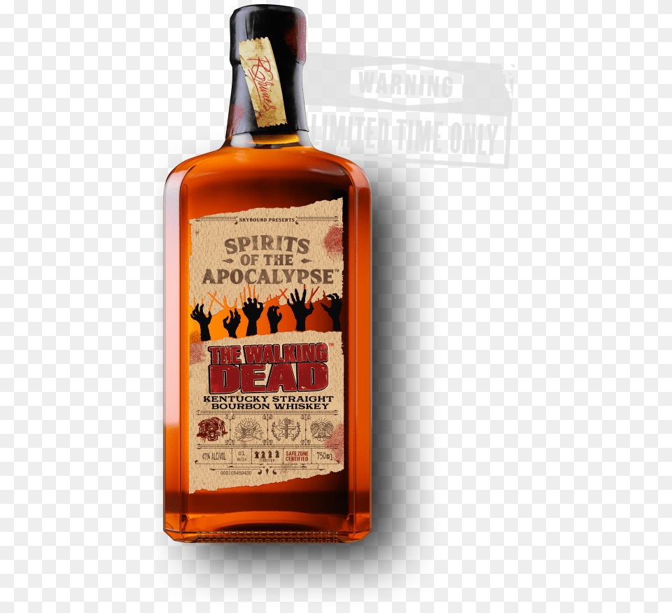 Walking Dead Bourbon Whiskey, Alcohol, Beverage, Liquor, Whisky Free Transparent Png