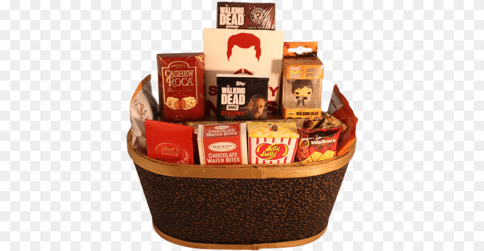 Walking Dead Gift Baskets Gift Basket, Adult, Male, Man, Person Free Transparent Png