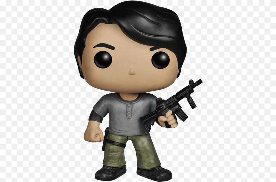 Walking Dead Prison Glenn Pop Figure, Figurine, Baby, Person, Gun Free Transparent Png