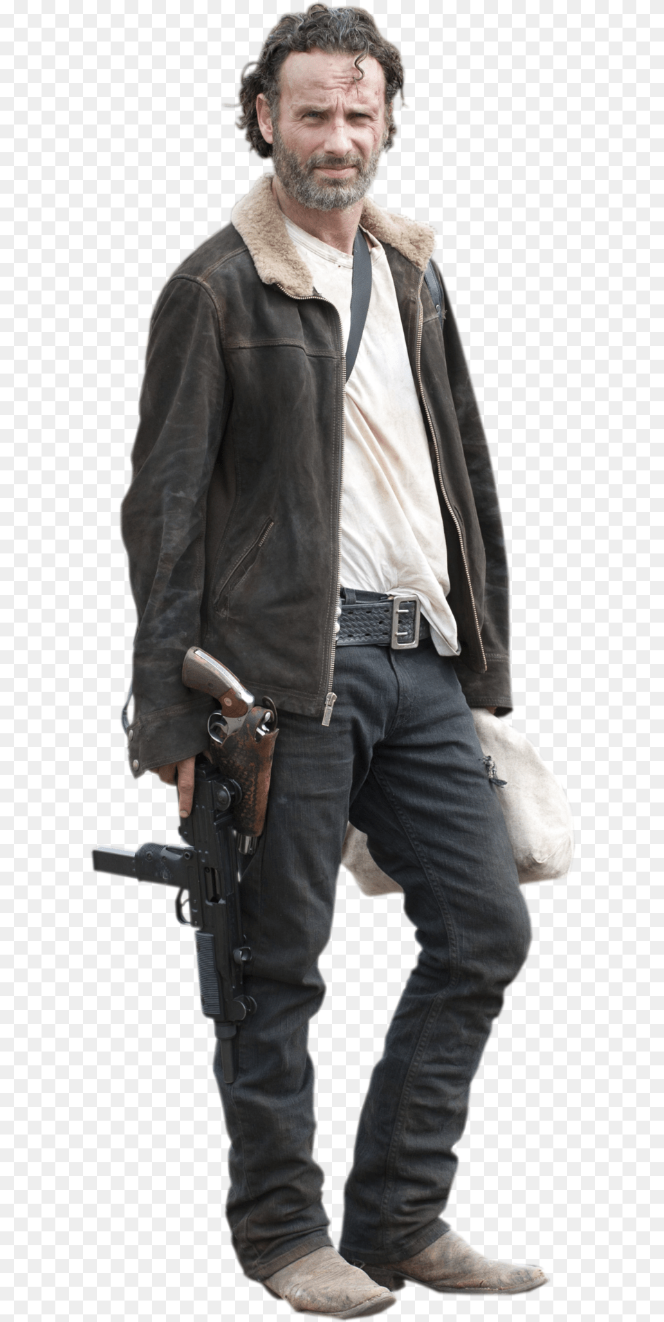 Walking Dead Rick Walking Dead Rick Grimes, Weapon, Clothing, Coat, Jacket Free Png Download