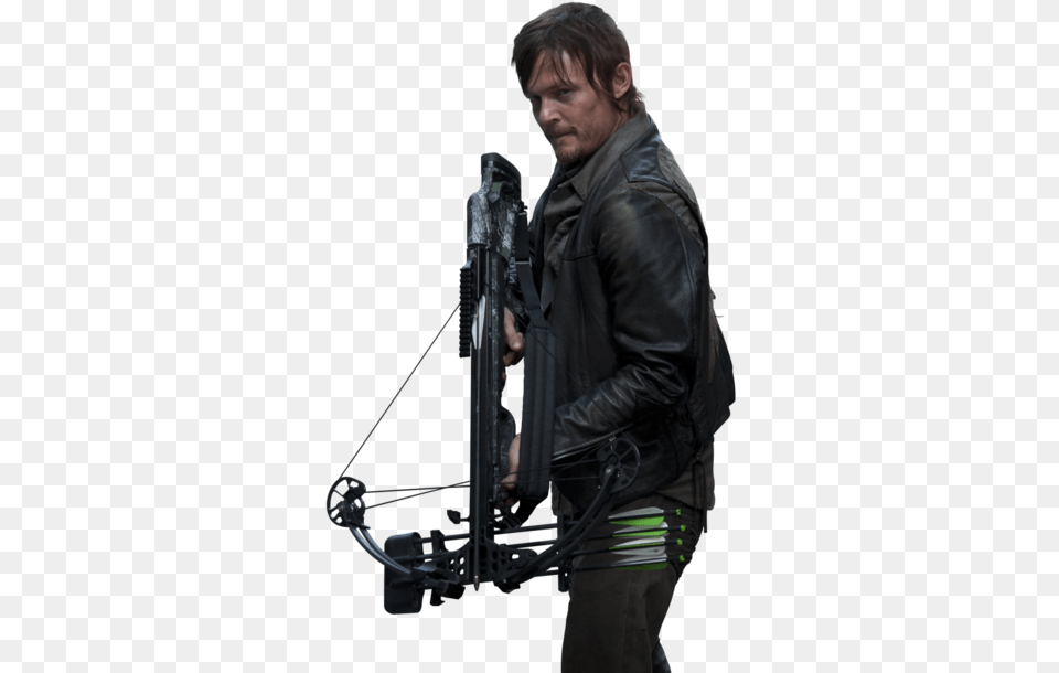 Walking Dead Walking Dead Daryl, Clothing, Coat, Jacket, Weapon Free Png