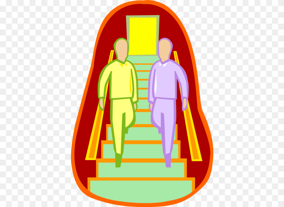 Walking Down Flight Of Stairs Image Illustration Illustration, Staircase, Person, Housing, House Free Png