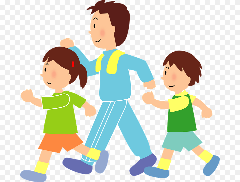 Walking Family Clipart Cartoon, Baby, Person, Face, Head Png Image