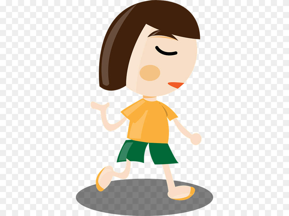 Walking Gesture Hand Action Girl People Woman Girl Running Clip Art, Baby, Person, Doll, Toy Free Transparent Png