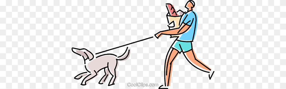 Walking His Dog With A Bag Of Groceries Royalty Vector Clip, Adult, Female, Person, Woman Free Transparent Png