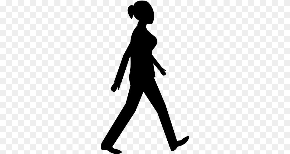 Walking Images Pictures Side View Man Silhouette, Person, Bow, Weapon, Clothing Free Png