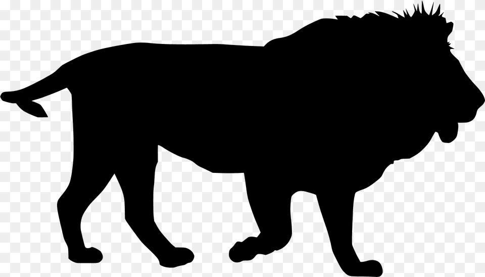Walking Lion Silhouette, Animal, Mammal, Wildlife, Canine Png