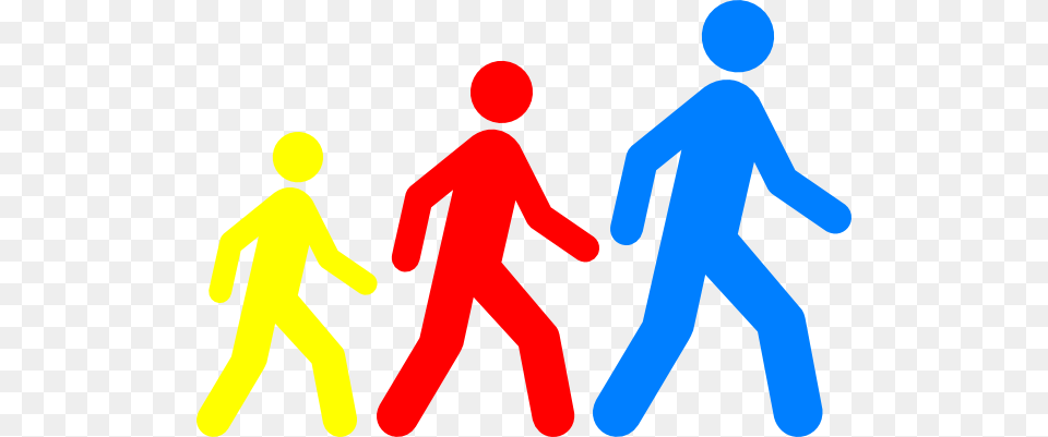 Walking Man Colors Clip Art, Sign, Symbol, Person, Boy Free Png