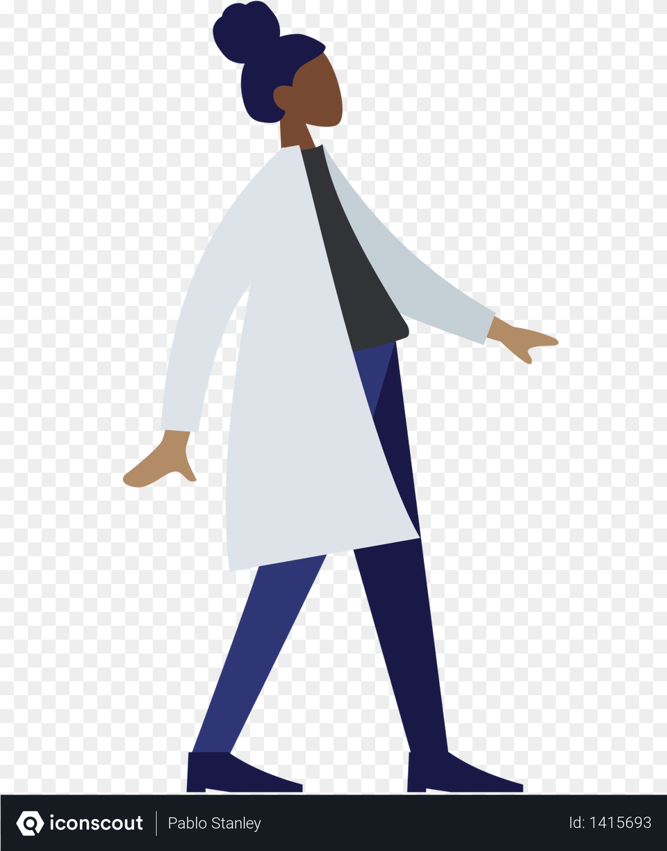 Walking Man Illustration, Clothing, Coat, Lab Coat, Long Sleeve Png