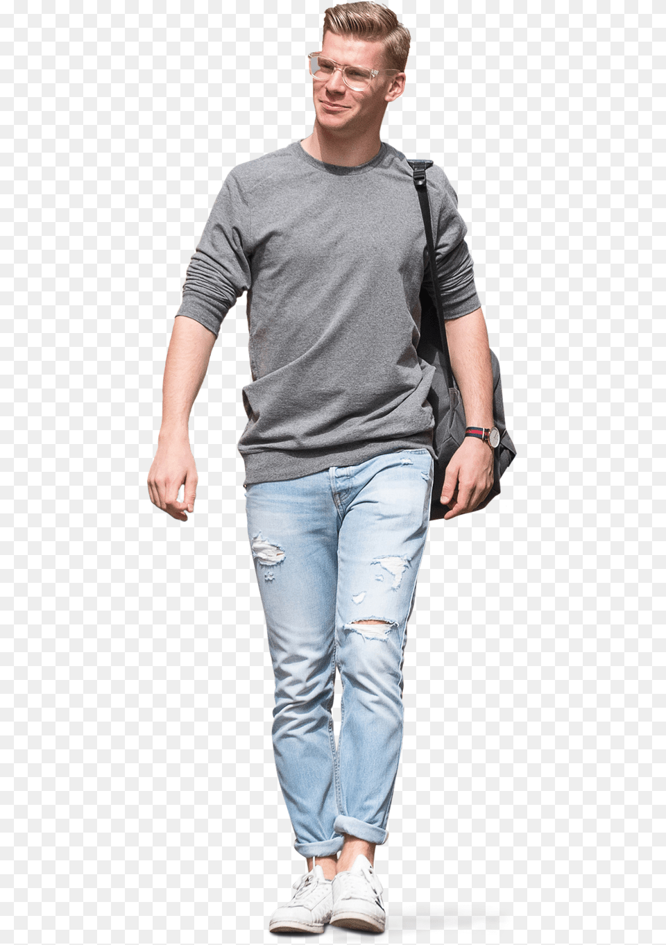 Walking Man Man, T-shirt, Clothing, Sleeve, Jeans Free Transparent Png