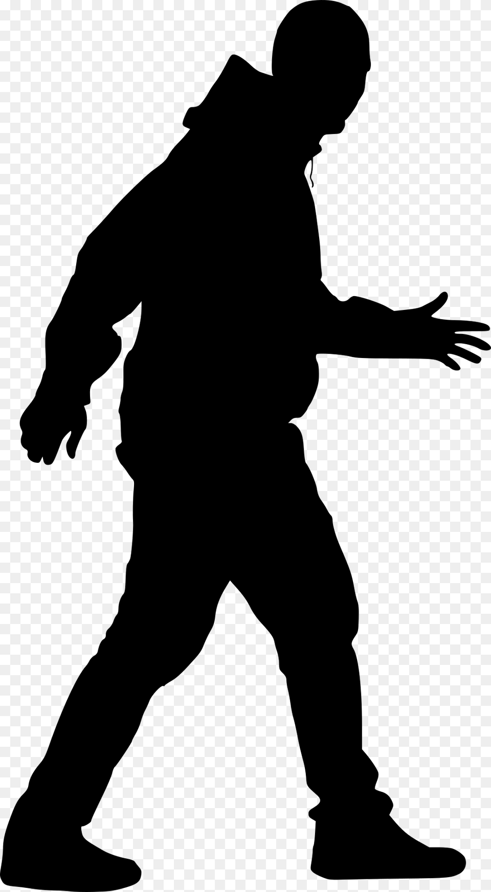 Walking Man Silhouette, Gray Free Png Download