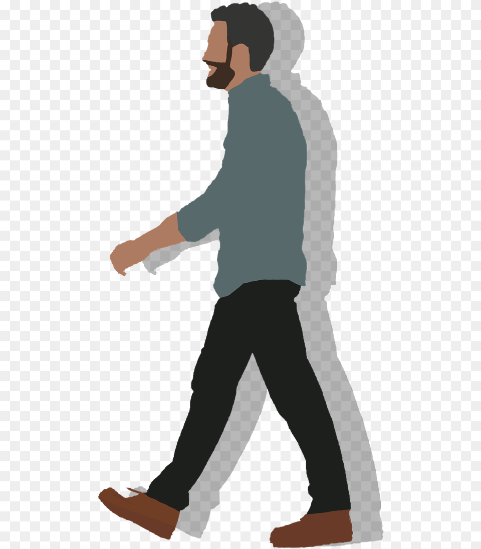 Walking Man Young Photo Cartoon Man Walking, Clothing, Person, Pants, Male Free Transparent Png