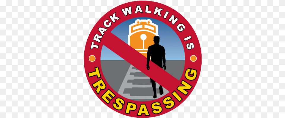 Walking On Railroad Tressels Sign, Adult, Male, Man, Person Png