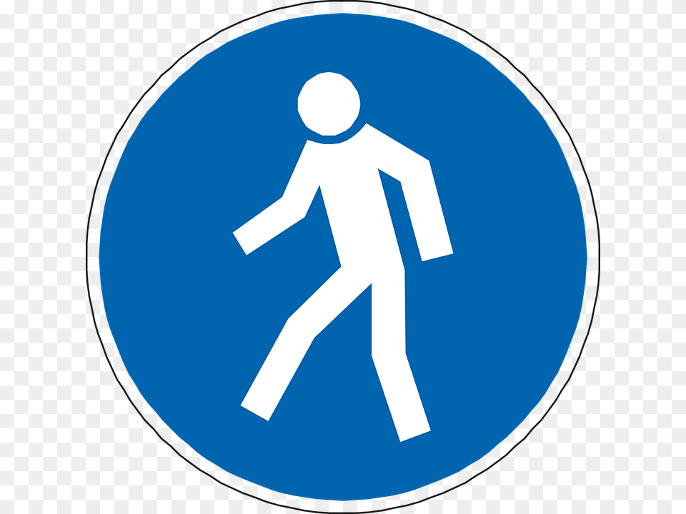 Walking Pedestrian Passage Man Blue Walker Icone Piton, Person, Sign, Symbol, Disk Png