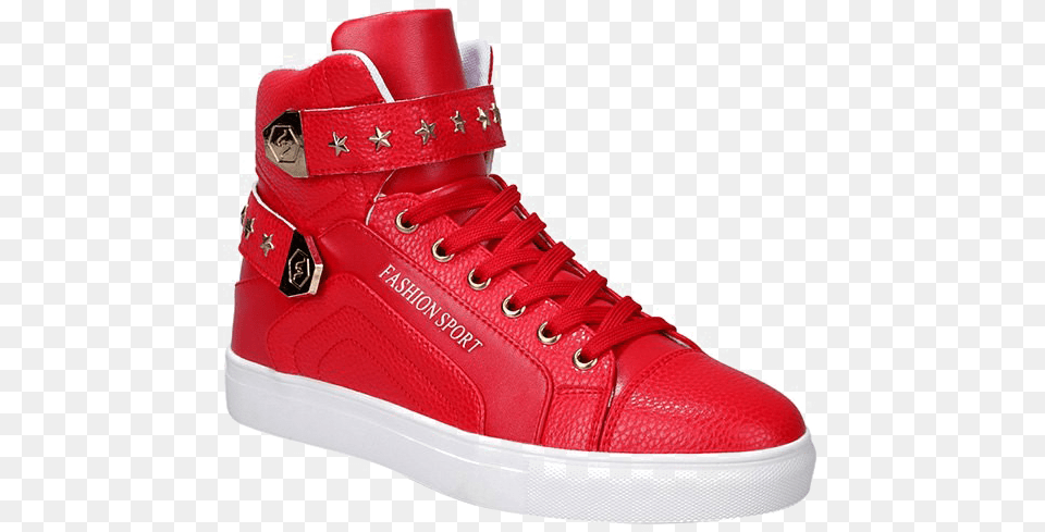 Walking Shoe Nike Air Force 1 High Tops Red, Clothing, Footwear, Sneaker Png Image