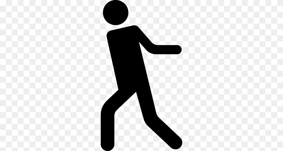 Walking Silhouette Icon, Gray Free Png