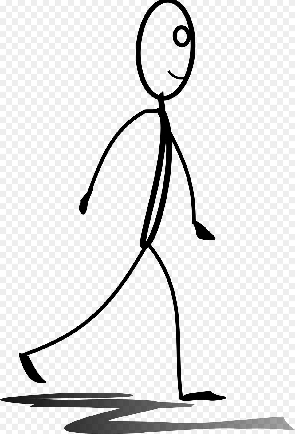 Walking Stick Figure Clipart, Gray Free Png