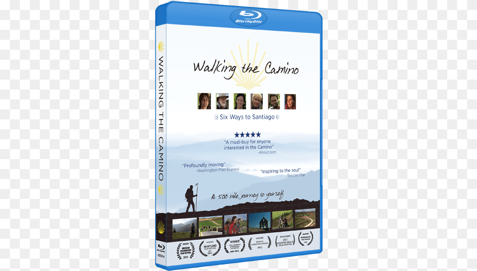 Walking The Camino Blu Ray Box, Advertisement, Poster, Person, Text Free Png