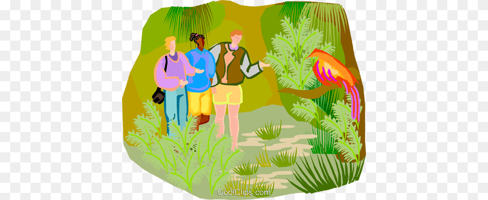 Walking Through A Nature Preserve Royalty Vector Walking Through The Jungle Clipart, Vegetation, Plant, Shorts, Clothing Png Image
