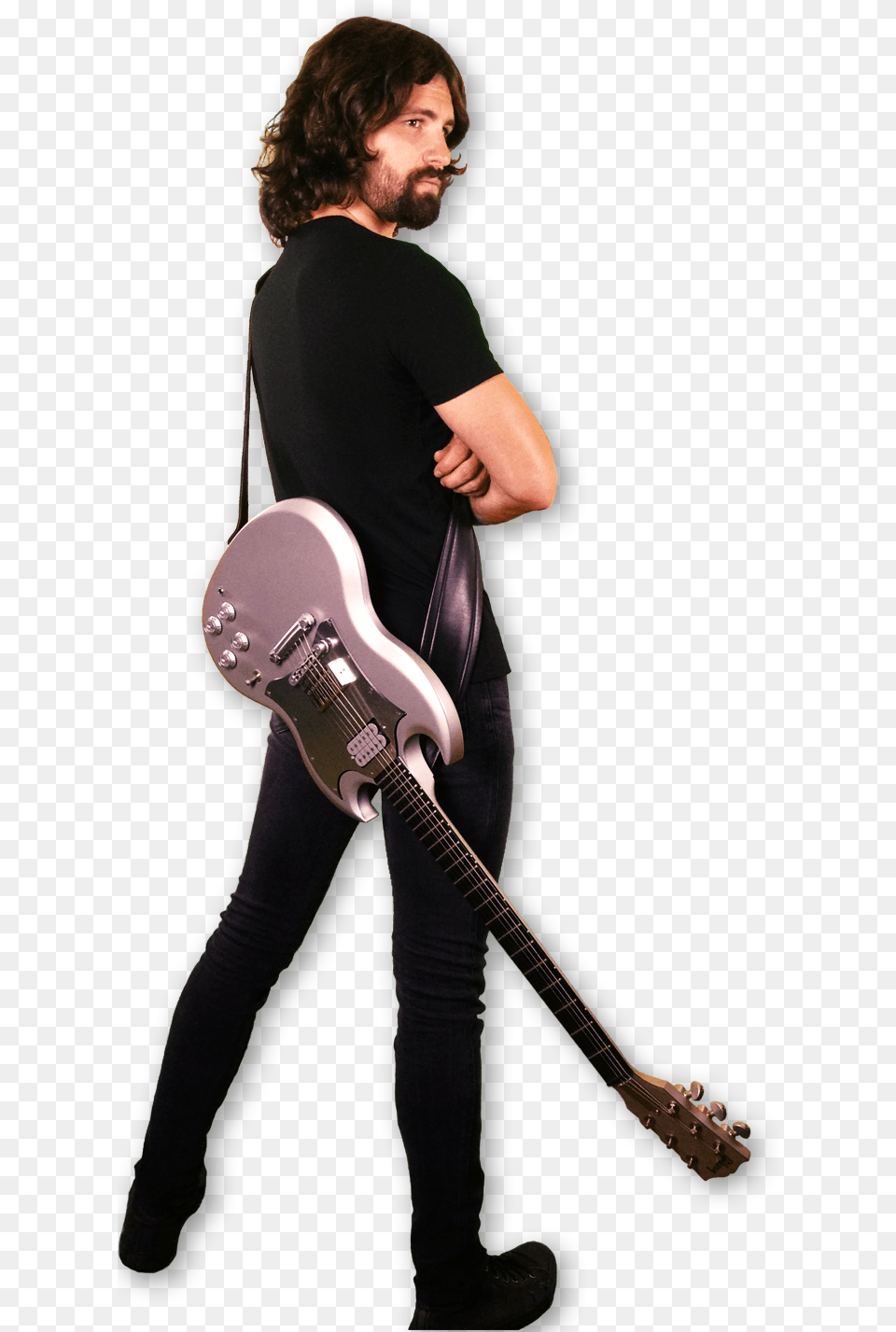 Walking With Guitar, Musical Instrument, Adult, Male, Man Free Transparent Png