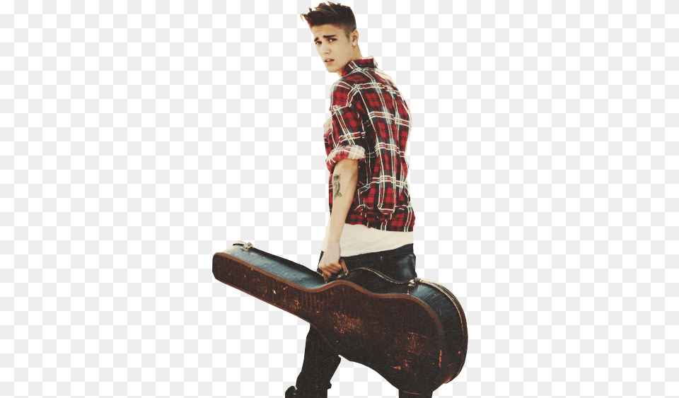 Walking With Guitar Justin Bieber Fashion Justin Bieber Image Design Hard Back Case, Clothing, Shirt, Boy, Child Png