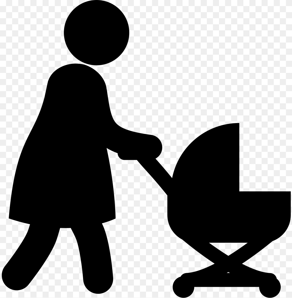 Walking With Icon Family Cartoon Silhouette, Stencil Free Png Download