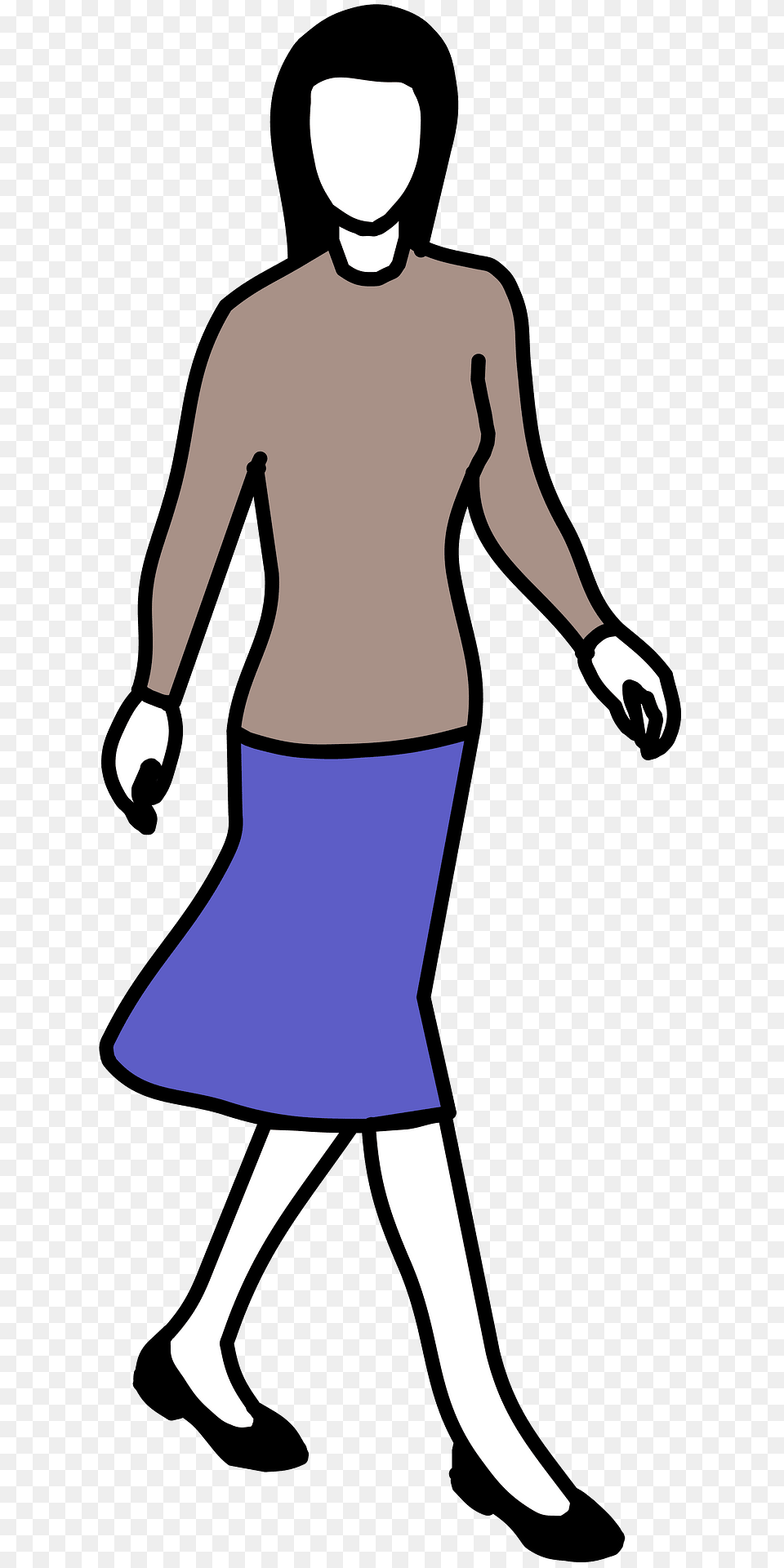 Walking Woman Clipart, Person, Back, Body Part, Face Free Png