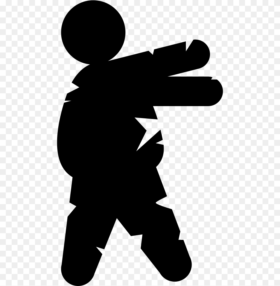 Walking Zombie Icon, Silhouette, Stencil, Person Png