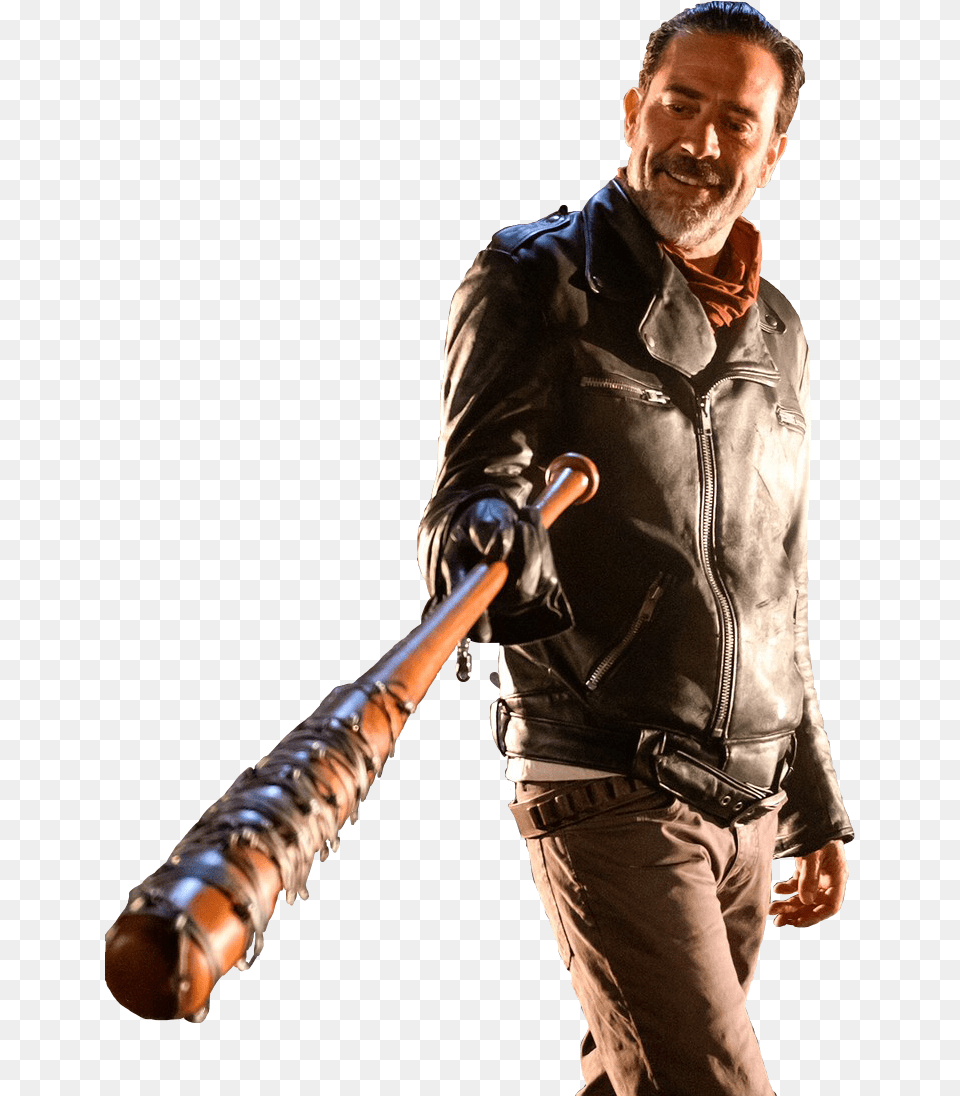 Walkingdead Negan Lucille Amc Zombiefreetoedit Negan Walking Dead, Jacket, Person, People, Clothing Png