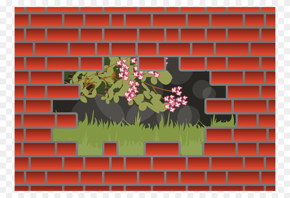 Wall Clipart, Architecture, Brick, Building, Flower Png Image