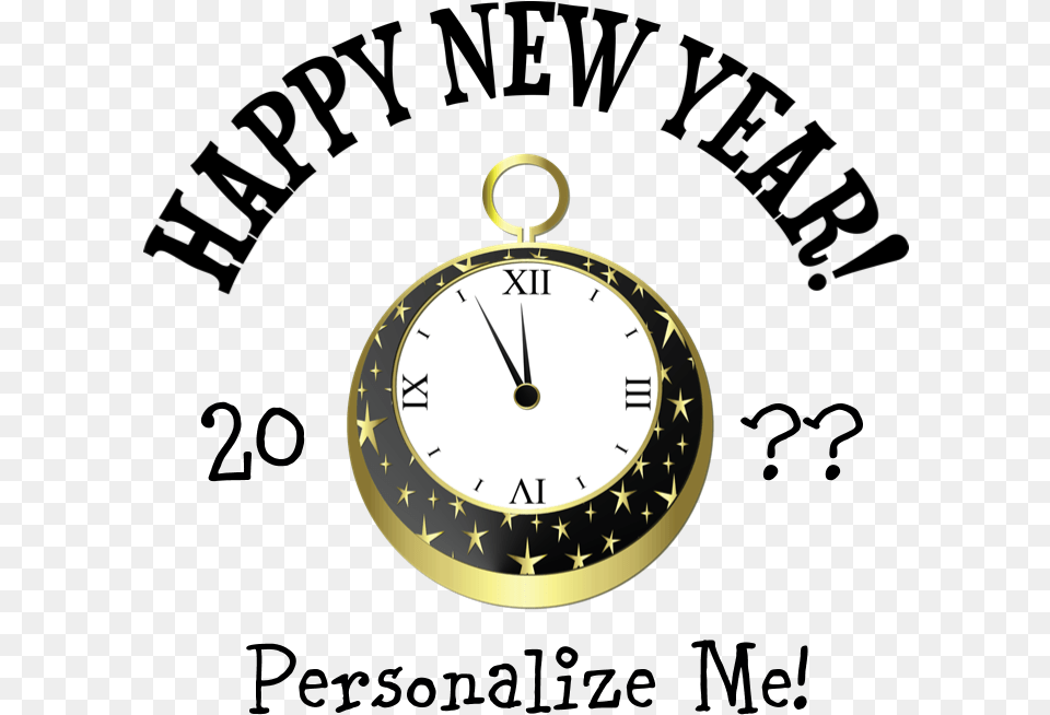 Wall Clock Happy New Year Clock Cartoon Wall Clock, Analog Clock Free Png Download