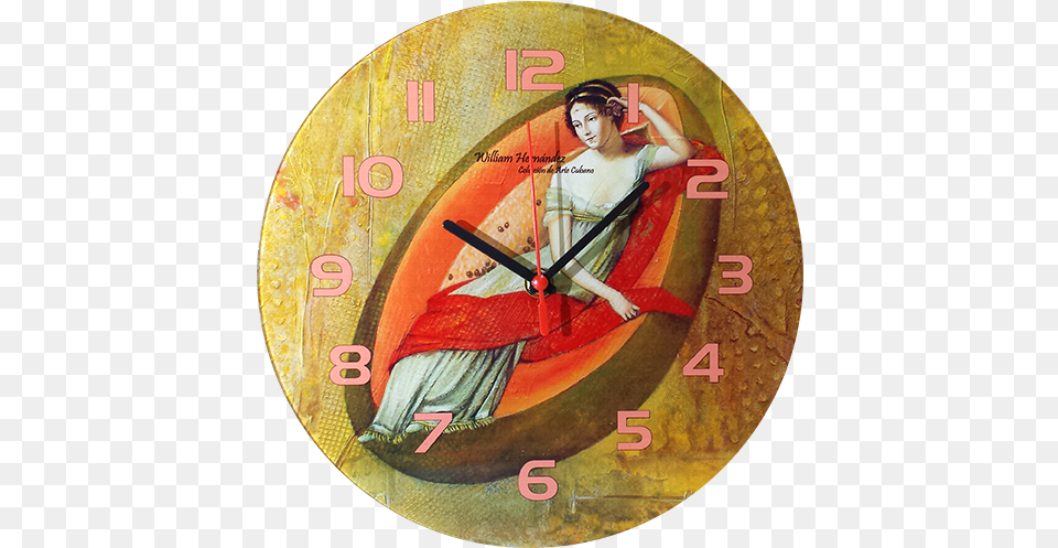 Wall Clock William Hernndez Silava Illustration, Adult, Female, Person, Woman Png Image