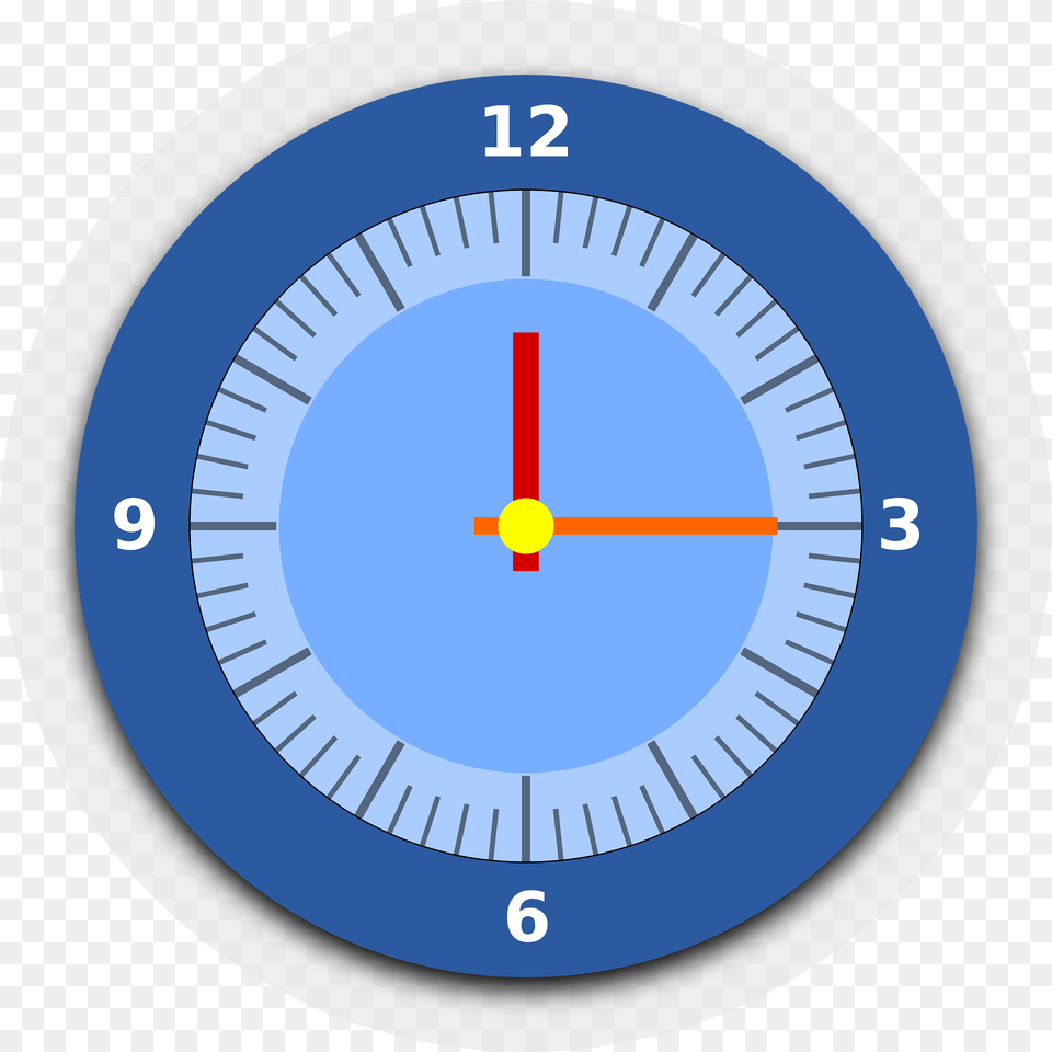 Wall Clock With A Blue Face Clipart, Analog Clock, Disk Free Transparent Png