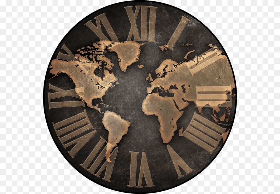 Wall Clocks With World Map Free Png