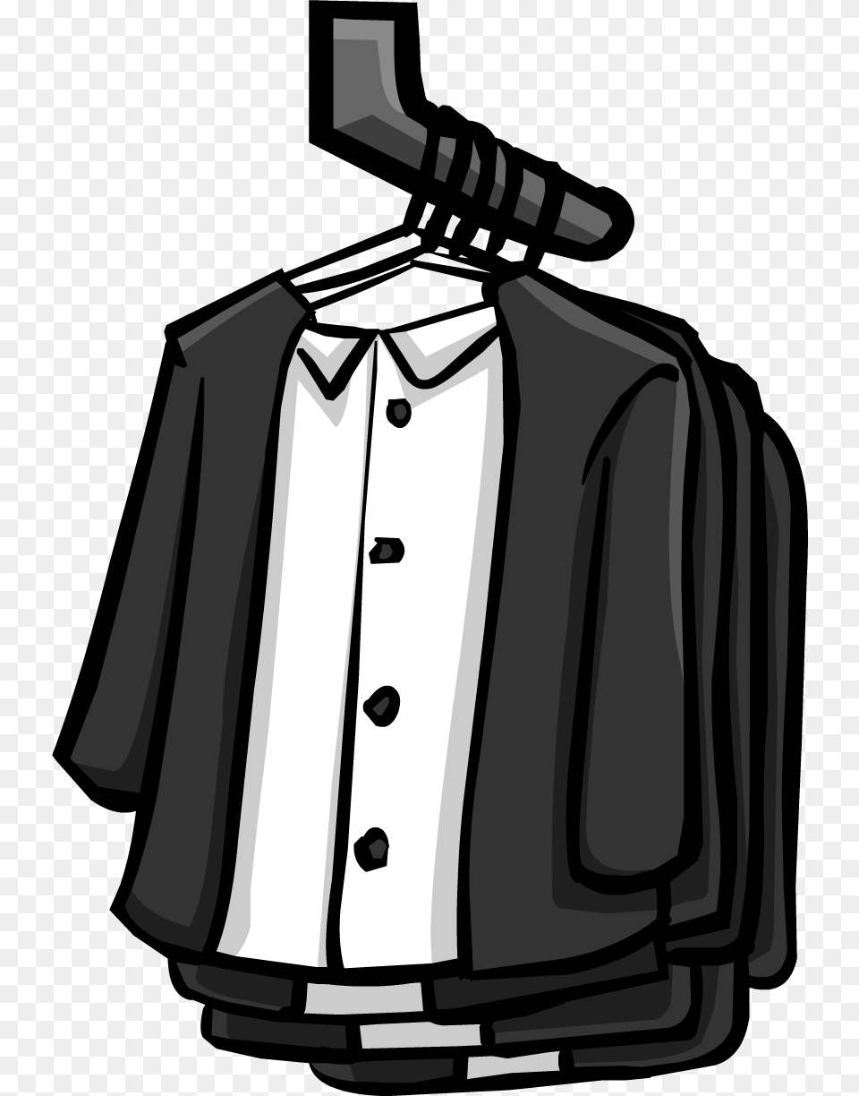 Wall Club Penguin Wiki Clothes In The Hanger Clipart Black Amp White, People, Person, Graduation, Cape Png Image