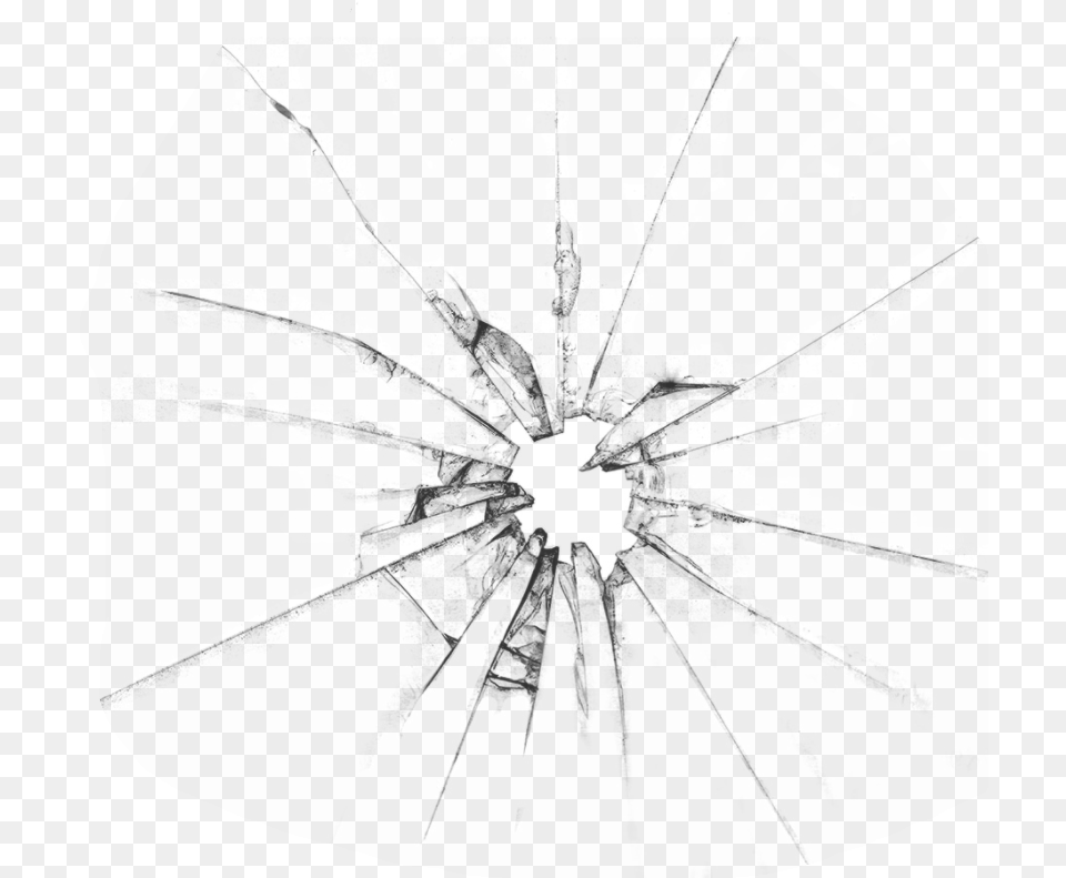 Wall Crack Image Background Bullet Hole In Glass, Gray Png