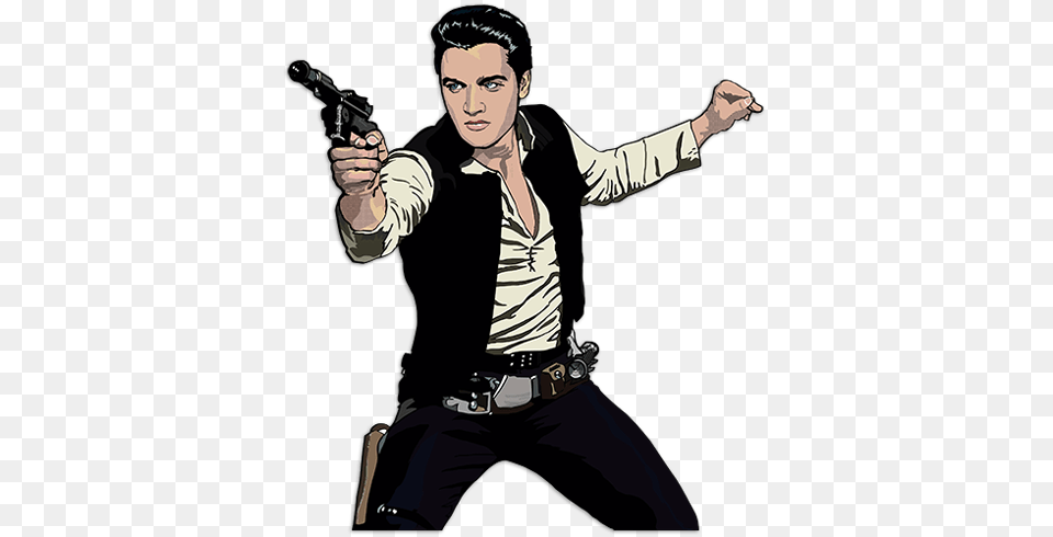 Wall Decal Elvis Han Solo, Weapon, Firearm, Gun, Handgun Png