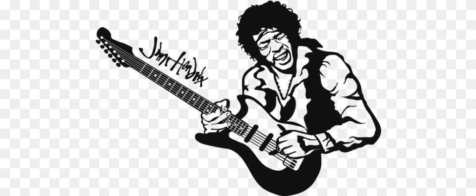 Wall Decal Sticker Guitarist Stencil Jimi Hendrix In Vectors, Guitar, Musical Instrument, Baby, Person Png