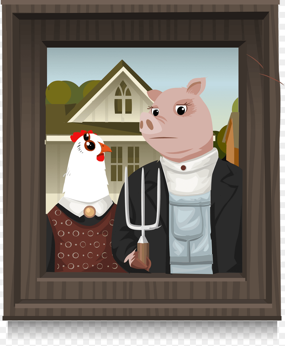 Wall Decor American Gothic Painting Clipart, Art Png Image