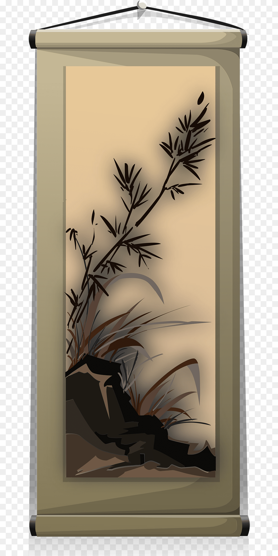 Wall Decor Japanese Ink Painting Clipart, Art, Plant, Person Free Transparent Png