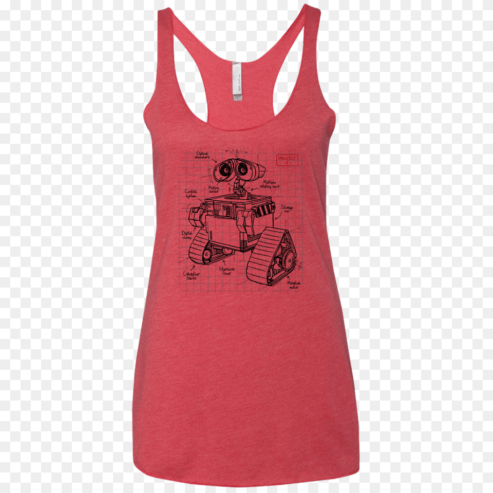 Wall E Plan Womens Triblend Racerback Tank Pop Up Tee, Clothing, Tank Top Free Png Download