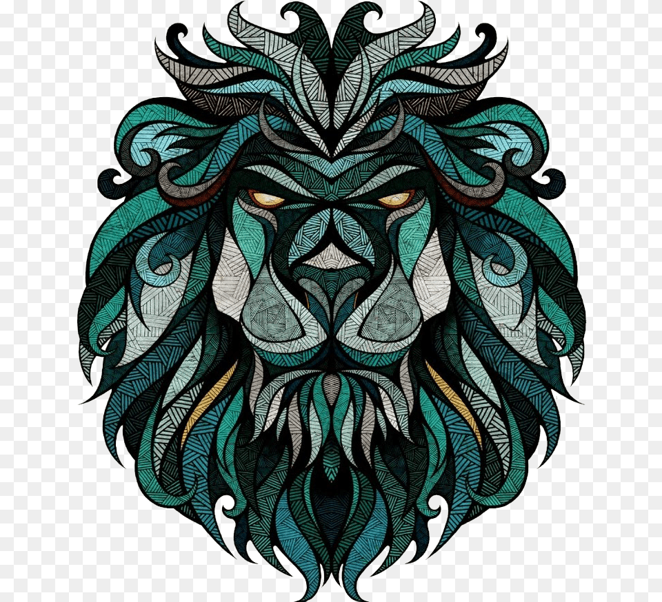 Wall Lion Decal Sticker Hq Image Clipart Art Cool Graphic Designs, Graphics, Pattern, Plant, Face Png