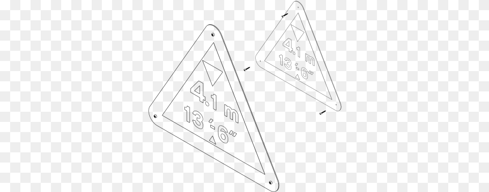 Wall Mounted Road Signs Triangle, Gray Free Png Download