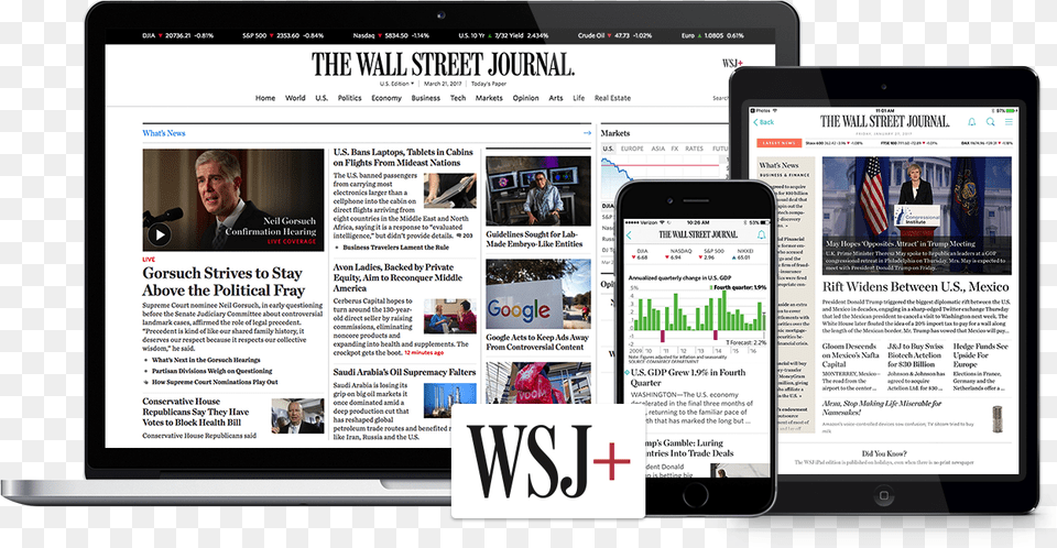 Wall Street Journal Official Print Digital, Person, Computer, Electronics, Phone Png Image