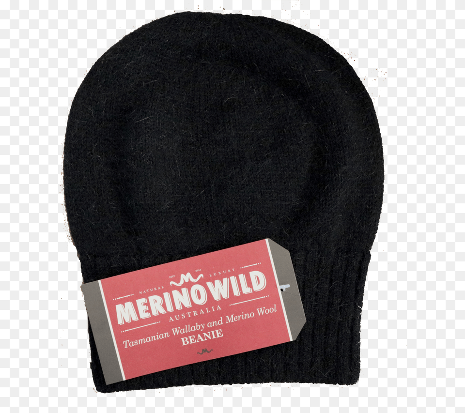 Wallaby Black Beanie Beanie, Cap, Clothing, Hat Png Image