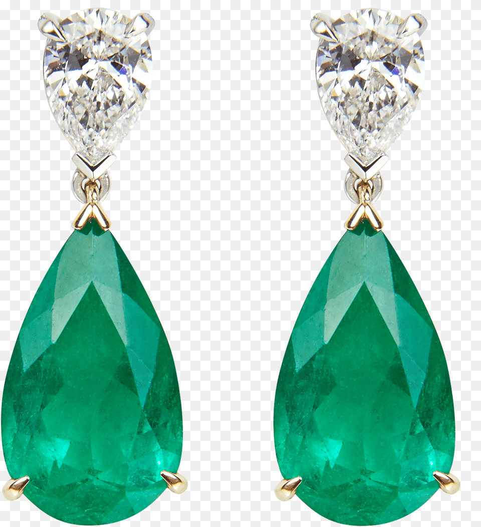 Wallace Emerald And Diamond Earrings Pear Shape Emerald Diamond Earrings, Accessories, Earring, Gemstone, Jewelry Png