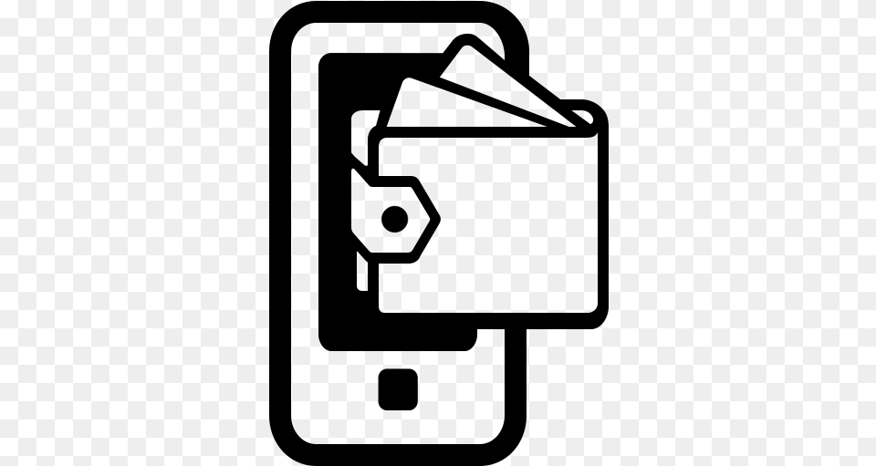 Wallet Clipart Outline Mobile Wallet Icon, Gray Free Transparent Png