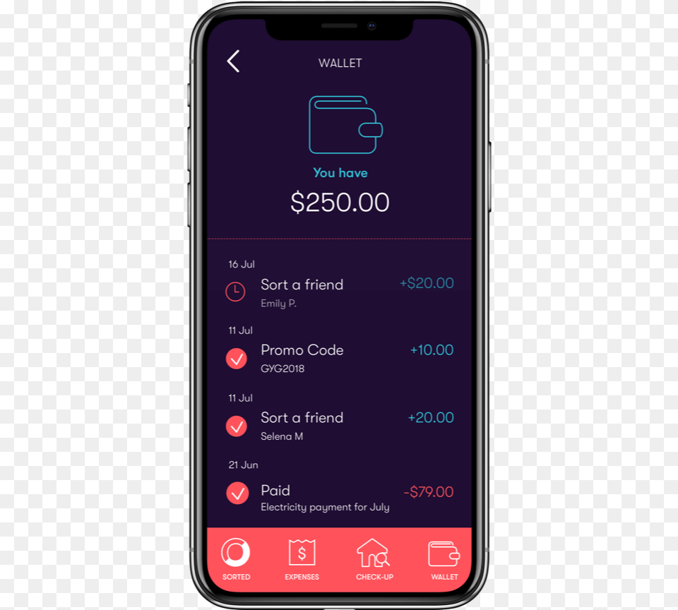 Wallet Mock 2 Transactions Wallet, Electronics, Mobile Phone, Phone, Texting Free Transparent Png