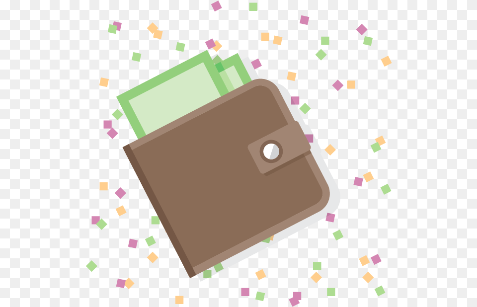 Wallet With New Year S Confetti In Background Portable Communications Device, Paper Png Image